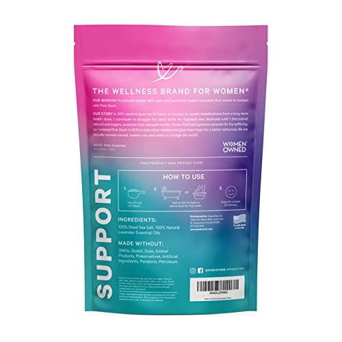 Pink Stork Menopause Flakes: Relaxing Lavender Scented Bath Salts for Women, Pure Magnesium