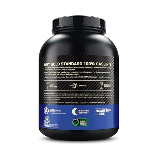 Optimum Nutrition Gold Standard 100% Casein Slow Digesting Protein Powder with Zinc