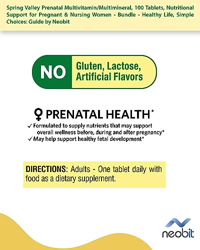 Spring Valley Prenatal Multivitamin/Multimineral, 100 Tablets, Nutritional Support