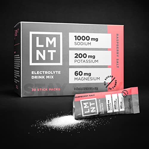 LMNT Zero-Sugar Electrolytes - Raspberry Salt - Hydration Powder Packets | No Dodgy