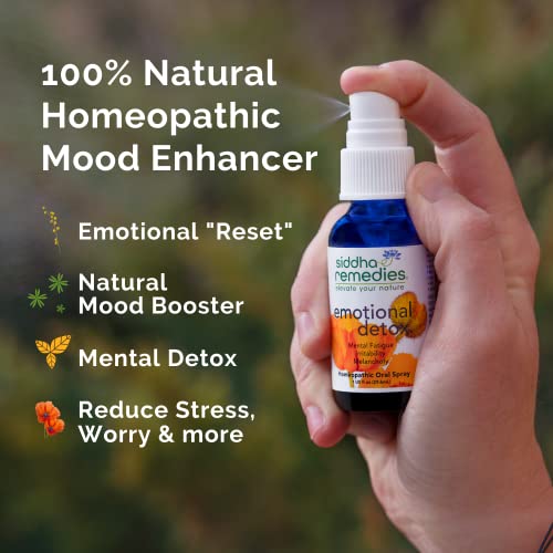 Siddha Remedies Emotional Detox Homeopathic Oral Spray for Melancholy, Irritability