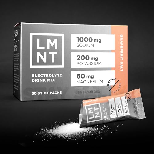LMNT Zero-Sugar Electrolytes - Grapefruit Salt - Hydration Powder Packets | No Dodgy
