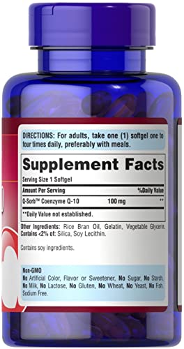 Puritan's Pride CoQ10 100mg, Supports Heart Health, 240 Rapid Release Softgels
