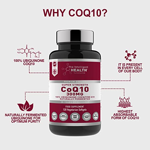 Ubiquinone Coenzyme Q10 300mg Softgel Capsules, 120 Super Strength Vegan Friendly