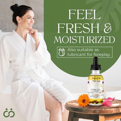 Natural Yoni Oil, Mint Fresh Feminine Care Oil, Reduces Odor, Restores pH Balance, All Natural, Herbal Yoni