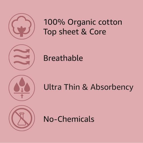 Livlit Ultra Thin Panty Liners Sanitary Pads, 100% Certified Organic Cotton from Texas, Light Absorbency