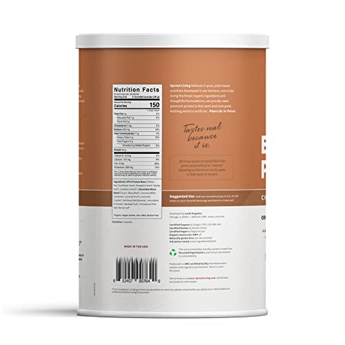 Sprout Living Epic Protein, Plant Based Protein & Superfoods Powder, Chocolate Maca