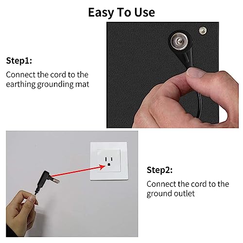 EOHELGRO Grounding Mat Kit, Grounding Mats with 15 Foot Cord, Foot Pad/Computer Mouse Mat