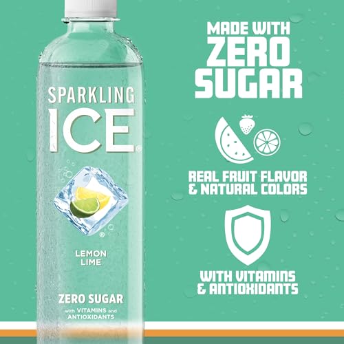 Sparkling Ice, Lemon Lime Sparkling Water, Zero Sugar Flavored Water, with Vitamins