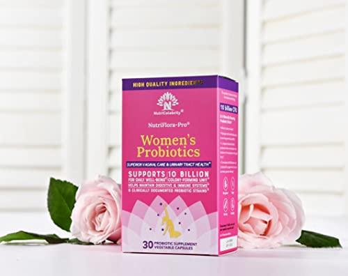 NutriCelebrity NutriFlora-Pro Probiotics for Women - Support Vaginal, Urinary Health (UTI)