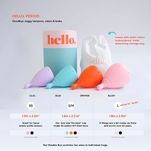The Hello Cup Extra Small Menstrual Cup, BPA Free, Reusable, Hypoallergenic, Recyclable