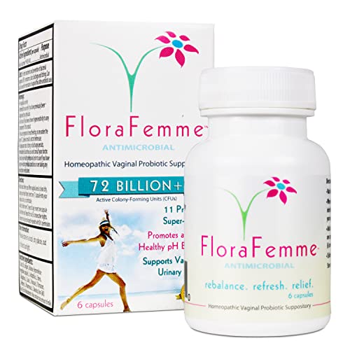 FLORAFEMME - pH Vaginal Probiotics Suppository - Supports pH Balance of Yeast & Bacteria