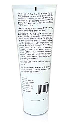 vH essentials Intimate Feminine Wash - pH Balanced with Tea Tree Oil, Cranberry, Prebiotics, Lavender