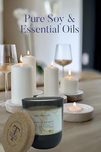Sandalwood Bourbon Non-Toxic Candles | Natural Candles for Men |Aromatherapy Candle Relaxing