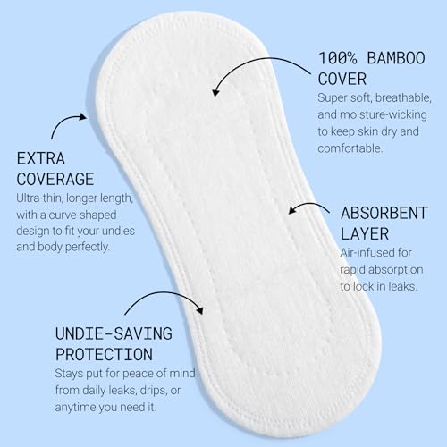 Flex Bamboo Panty Liners (50 Count) | Ultra Thin Daily Pantyliners | Fragrance-Free Feminine Care