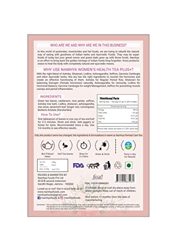 NAMHYA Periods Care Tea Plus+ with Natural Ayurvedic Herbs for Hormonal Balance and Pain