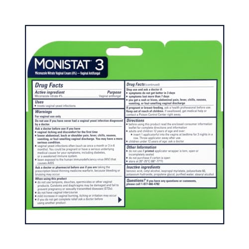 MONISTAT 3 Cream PREFILLED 1EA J&J Consumer Sector