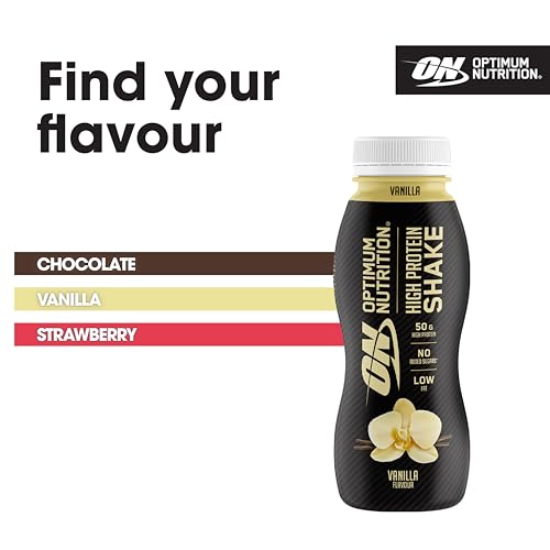 Optimum Nutrition High Protein Shake Bottles, Ready To Drink Healthy Snacks, No added