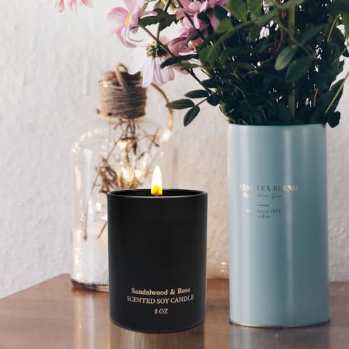 Sandalwood Rose Scented Candles, Christmas Birthday Candle Gifts for Women, Best Friends