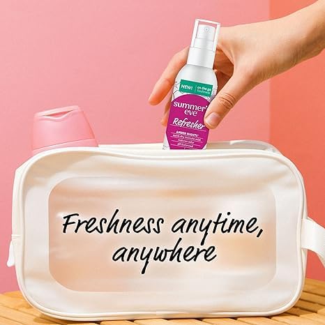 Summer's Eve Refresher Mist, Feminine Spray Reduces Odor, Amber Nights, Body Spray for Women