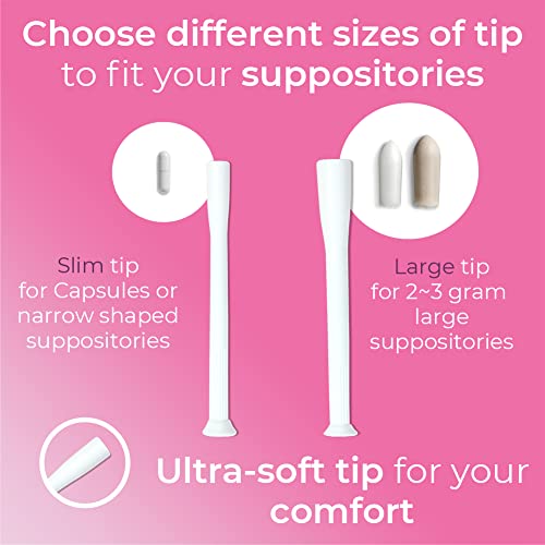 Natureland [20/40 Pack Vaginal Suppository Applicators for Women,Soft Tip Auxiliary Tool for Pills