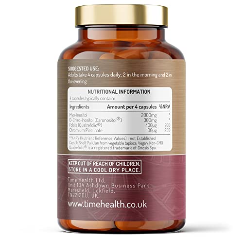 Inositol Complex | PCOS Support | 180 Capsules | Myo & D Chiro-Inositol, Folate & Chromi