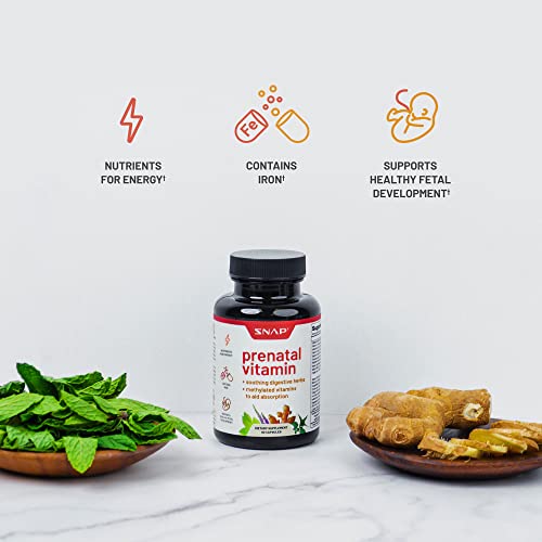 Snap Supplements Prenatal Vitamin with Iron, Vitamin B12, Folic Acid, Botanical Blend
