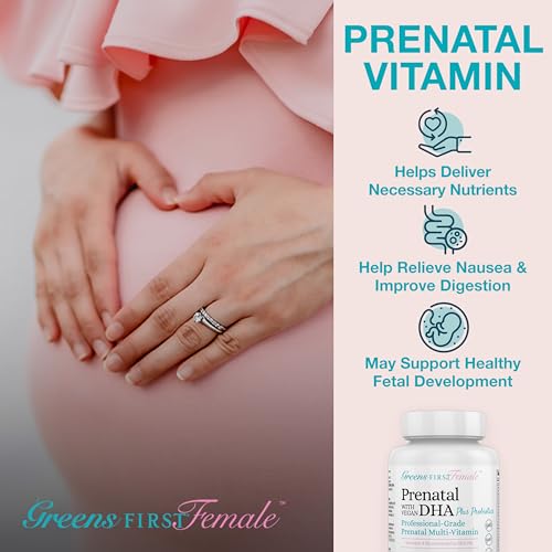 Greens First Female Prenatal Vitamin with Vegan DHA - Pregnancy Multivitamin Supplement