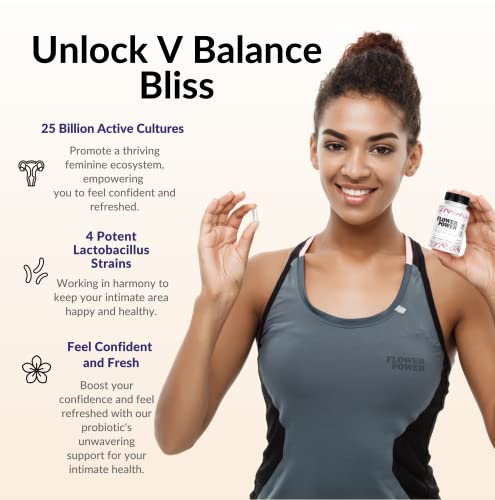 Flower Power 'Divine Vagine' Blend - 30 ct for Balance Urinary Tract Infection, V Health Support for Women