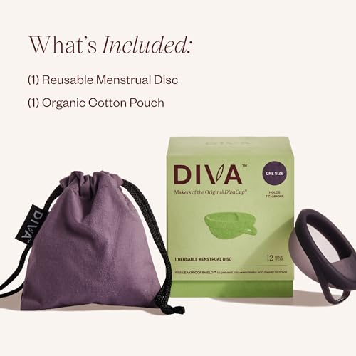Diva Disc - Comfortable, Reusable Menstrual Disc with Leakproof Shield - Period Disc for Up to 12 Hours