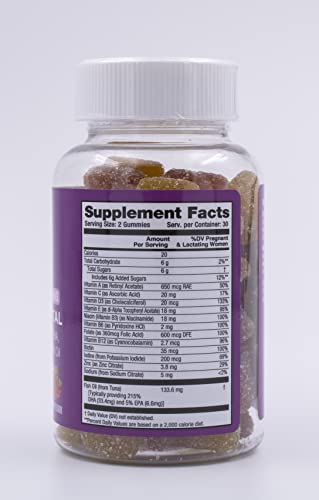 Safrel PreNatal and Post Pregnancy Gummy Vitamins, Lemon & Raspberry Lemonade Flavored