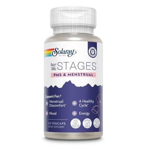 Solaray PMS & Menstrual her life STAGES - PMS Support Supplement for Women with Cramp Bark