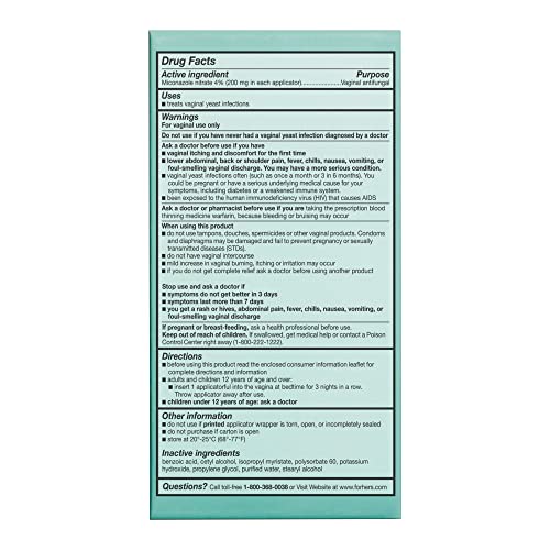 Hers Miconazole 3 Day Yeast Infection Treatment - Treats Vaginal Itching, Burning, Discharge