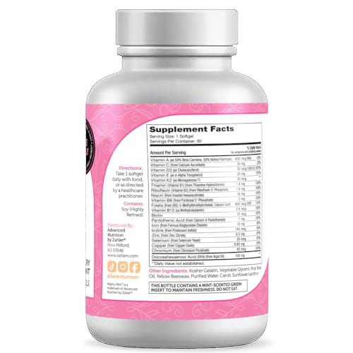 Zahler Mighty Mini Prenatal Vitamin with DHA & Folate - Certified Kosher - All Natural Prenatal Vitamins