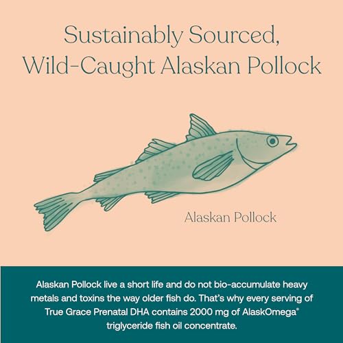 True Grace Prenatal DHA - 60 Softgels - 1400mg of DHA & EPA - for Pre-Conception, Pregnancy