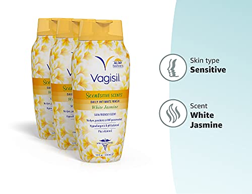 Vagisil Feminine Wash for Intimate Area Hygiene, Scentsitive Scents, pH Balanced and Gynecologist Tested