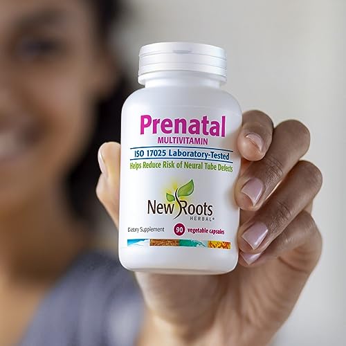 NEW ROOTS HERBAL Prenatal Complete MultiVitamin (90 Veg Caps) - with Biotin, Iron & Folate