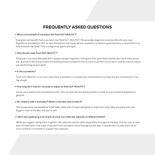 ONNIT Total Gut Health - Complete Probiotics & Digestive Enzyme Supplement