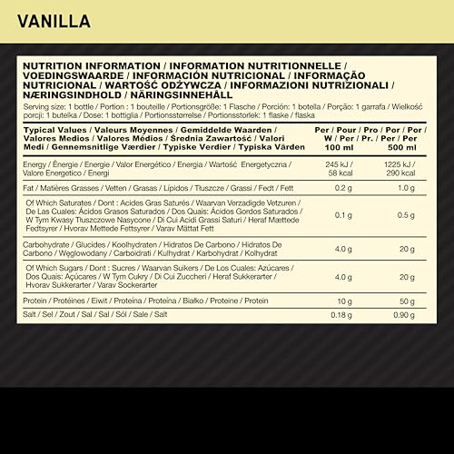 Optimum Nutrition High Protein Shake Bottles, Ready To Drink Healthy Snacks, No added