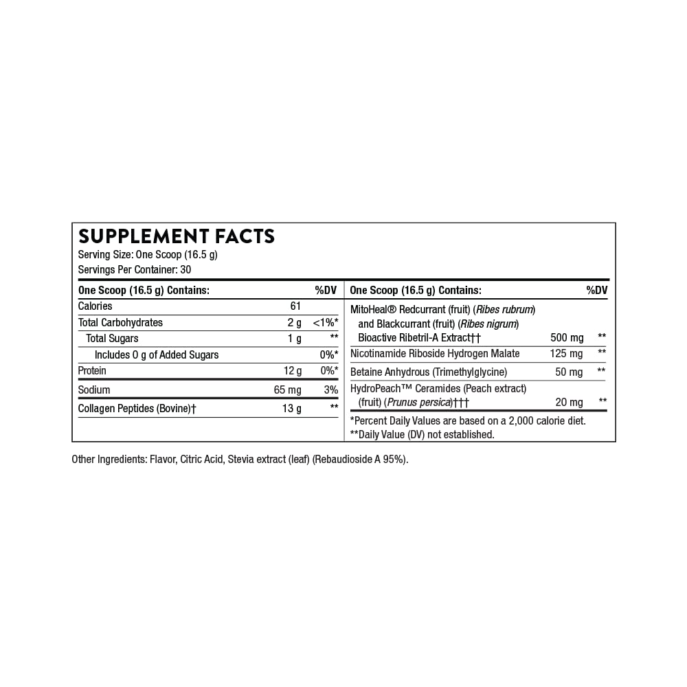 THORNE Collagen Plus - Collagen Peptides Powder with Nicotinamide Riboside