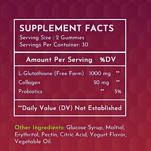 Glutathione Gummies | with Marine Collagen | 1050mg per Serving | Antioxidant Support