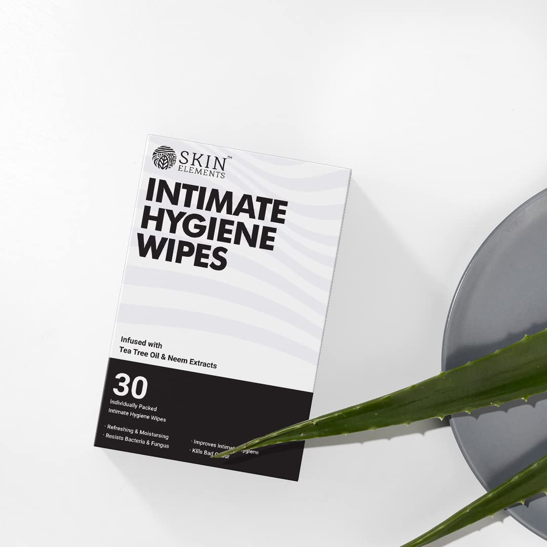 Skin Elements Intimate Hygiene Wipes | pH Balanced Wipes with Tea Tree Oil | Avoids Itching and Bad Odor