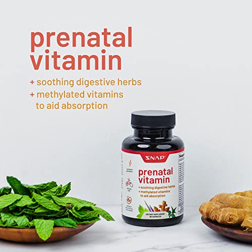 Snap Supplements Prenatal Vitamin with Iron, Vitamin B12, Folic Acid, Botanical Blend