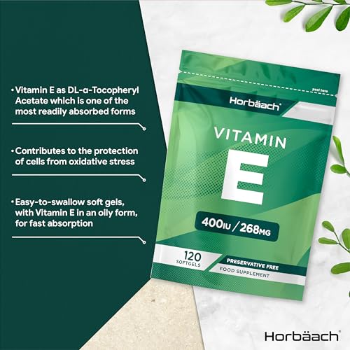 Vitamin E Capsules 400iu | 120 Count | High Strength Vitamin E as DL-a-Tocopheryl