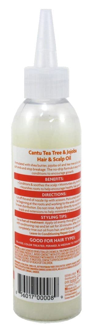 Cantu Shea Butter Tea Tree & Jojoba Hair & Scalp Oil 6 Ounce (180ml) (3 Pack)