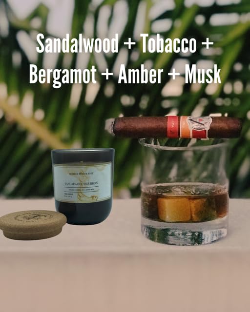 Sandalwood Bourbon Non-Toxic Candles | Natural Candles for Men |Aromatherapy Candle Relaxing