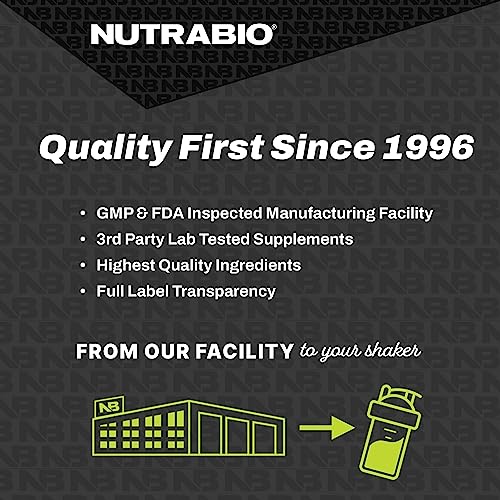 NutraBio Classic Whey Protein Powder- 25G of Protein Per Scoop - Full-Spectrum Amino