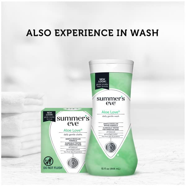 Summers Eve Cleansing Cloths 16 Count Aloe Love (6 Pack)