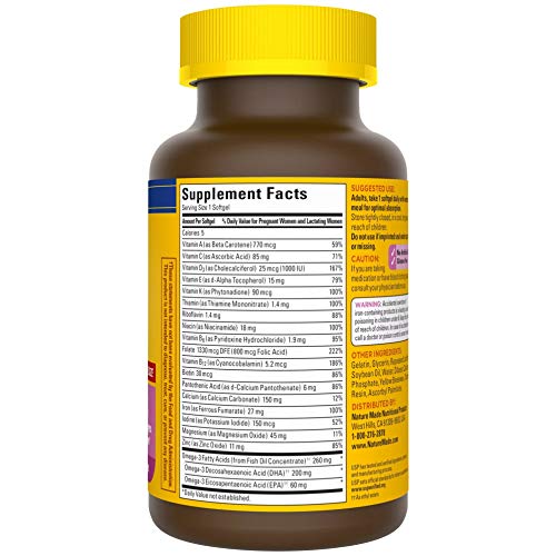 Prenatal Vitamin + DHA Softgel with Folic Acid, Iodine and Zinc, 90 Count