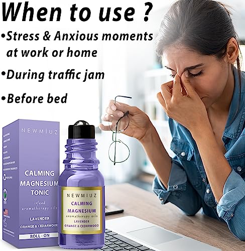 Calm Magnesium Roller Lavender Orange Cedarwood Essential Oil Roll On Calming Aromatherapy Self Care